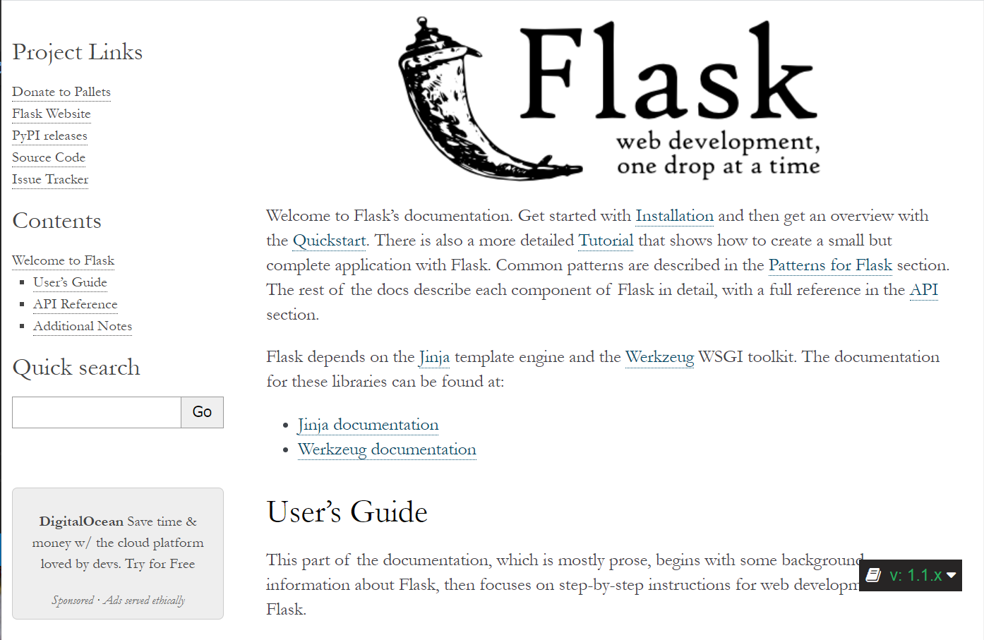 Flaskのトップページ