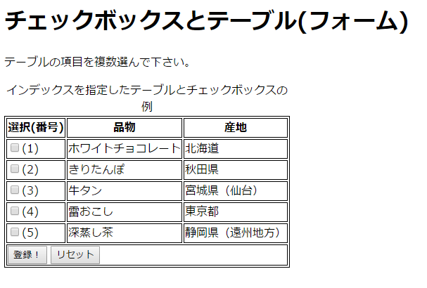 ファイルメニューとチェックボックス入力の受け取り